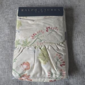 Ralph Lauren Home King Cream Floral Cotton Pillowcases with Pink & Green Accents